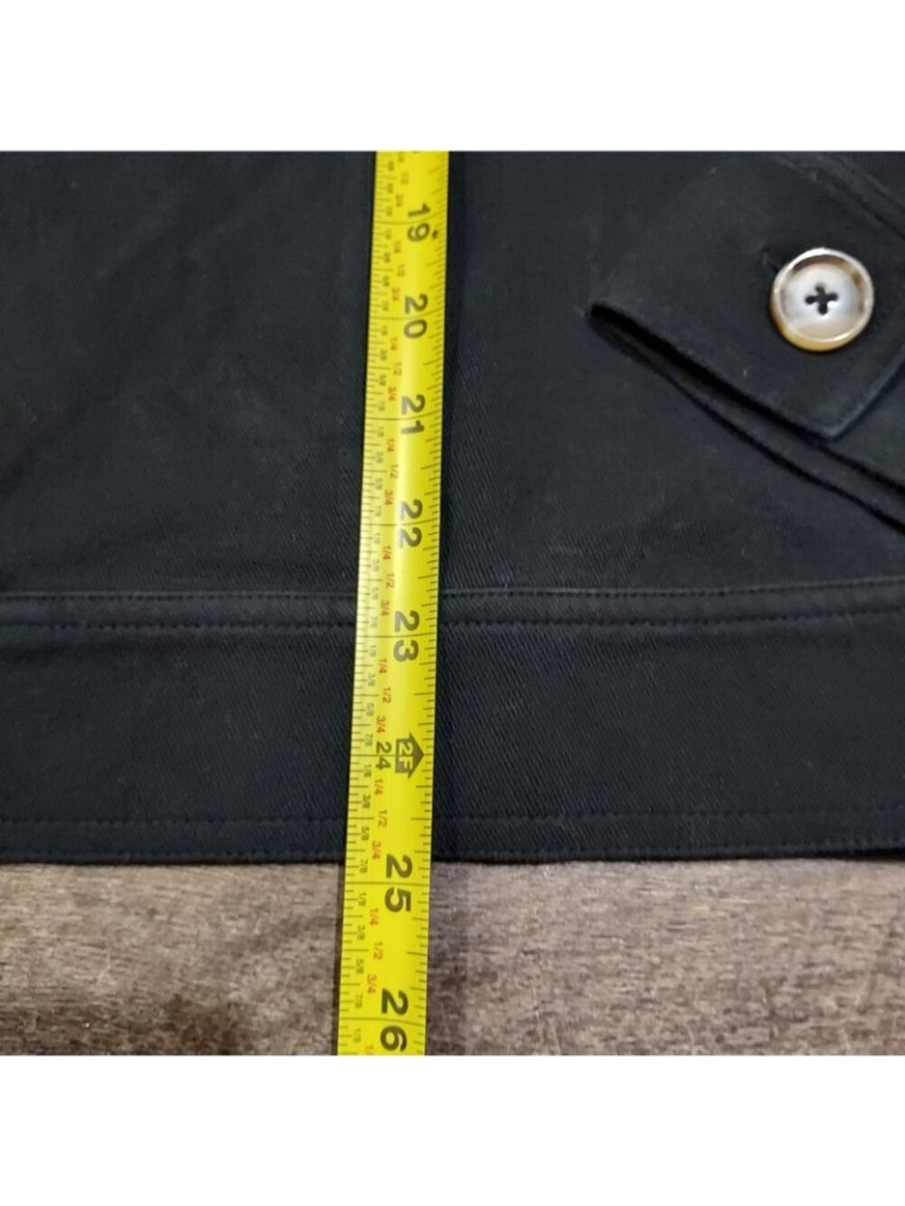 Pant Suite Drapers & Damons Black Button Shacket Size 1X Multi Colored Buttons - Picture 8 of 16